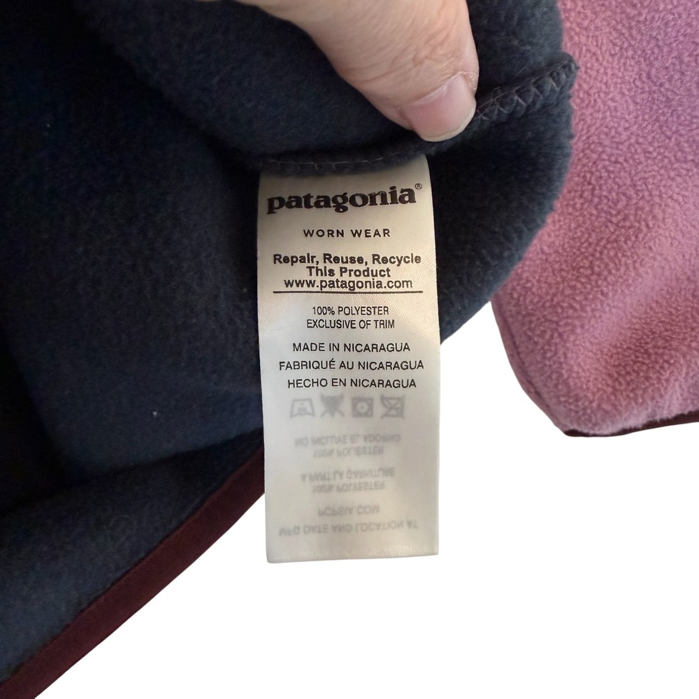 Patagonia Synchilla Snap-T Fleece Pullover Pink Navy Blue Womens Large STY25455 - Picture 5 of 11